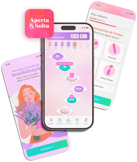 Telas do aplicativo Aperta & Solta